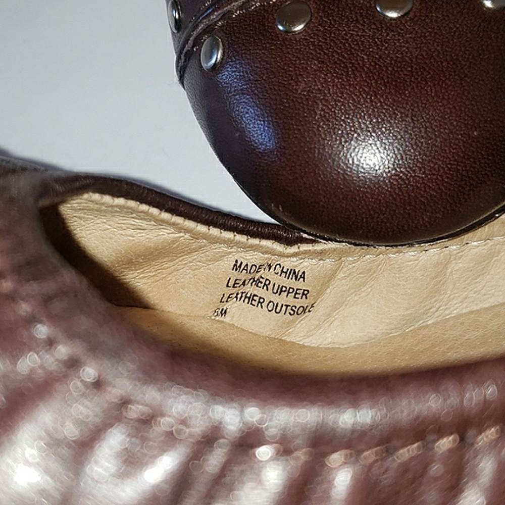 Michael Kors Vintage Astor Leather Studs Kitten Pumps Chocolate Brown 6 With Box - Picture 14 of 17